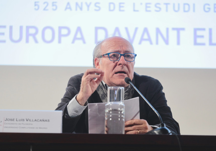 José Luis Villacañas en La Nau hablando de Europa. Noviembre de 2024.